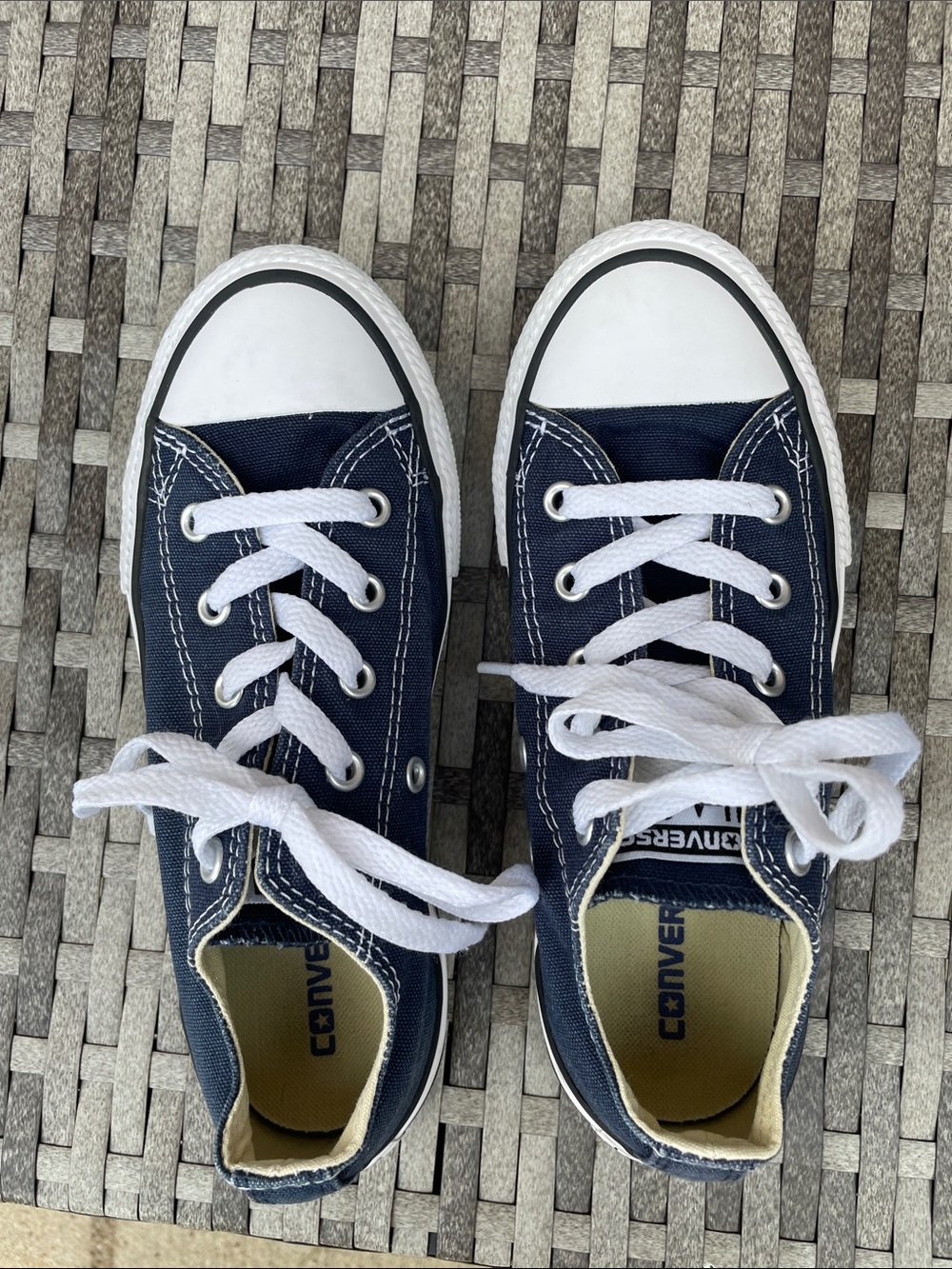 Converse Kids Navy and White Low Top Sneakers - Picture 5 of 5